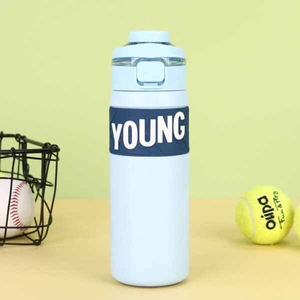 500ml Girls Boy Sports Portable Stainless Steel Vacuum Thermos Flask Double Drink Water Bottle With Silicone Sleeve For Office, School, College, Gym (Off White) - Image 4