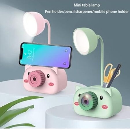 Little Station 4 in1 Table lamp with Pencil Cutting lamp led Light and Pen Barrel with USB Charging Cable in Study lamp(Pack of 1)