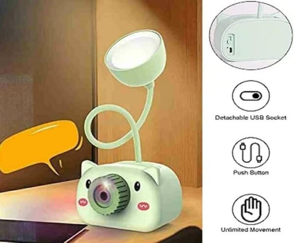 Little Station 4 in1 Table lamp with Pencil Cutting lamp led Light and Pen Barrel with USB Charging Cable in Study lamp(Pack of 1) - Image 3