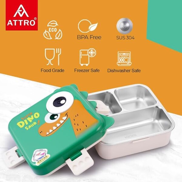 Lunch Box for School & Office with Cutlery Leak-Proof BPA Free. Kids Boys & Girls Lunch Box - Image 8