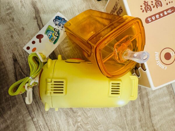 Bus Water Bottle With Strap For Kids | Cute Drinking Jug with Wheels Leakproof, 500 ML | Portable Drinking Bottle for Kids Girls & Boys School Supplies White Color - Image 12