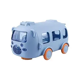 Bus Water Bottle With Strap For Kids | Cute Drinking Jug with Wheels Leakproof, 500 ML | Portable Drinking Bottle for Kids Girls & Boys School Supplies Blue Color