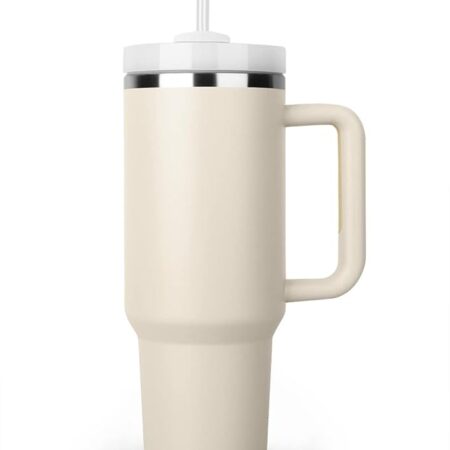 40 oz Tumbler With Handle and Straw Lid Insulated Reusable Stainless Steel Water Bottle Travel Mug Iced Coffee Cup Travel Mug for Hot and Cold Beverages 40 oz Tumbler with Handle