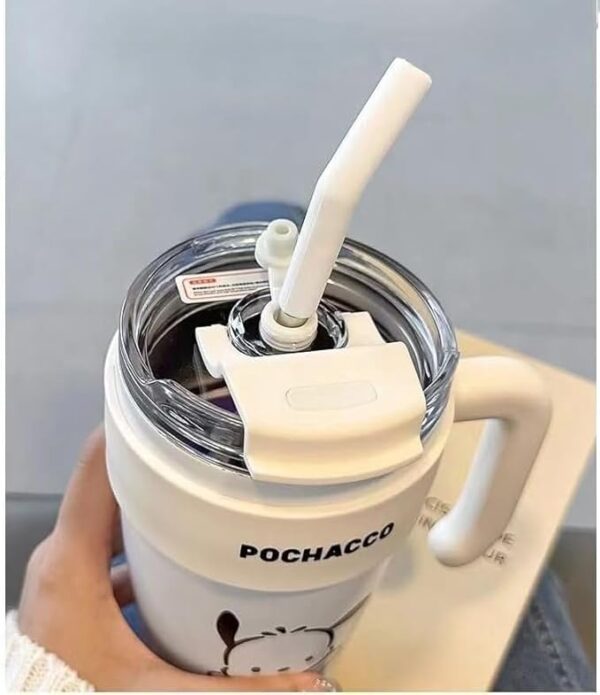 Little Station Tumbler for Gym, 860ml Stainless Steel Vacuum Insulated Cup - Leak Proof - Straw Wide MouthDouble Walled Flask hot and Cold Tumbler for Office, Sport, Travel, Home (White) - Image 12