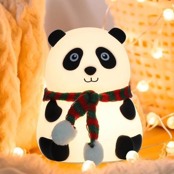 Rechargeable Silicone Panda Night Light for Kids | 7-Color LED Changing Lamp | Adorable Room Decor & Gift for Toddlers, Teens, & Valentine's Day Present | Soft BPA-Free Nightlight - Image 6