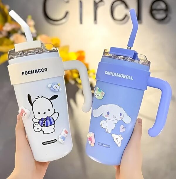 Little Station Tumbler for Gym, 860ml Stainless Steel Vacuum Insulated Cup - Leak Proof - Straw Wide MouthDouble Walled Flask hot and Cold Tumbler for Office, Sport, Travel, Home (White) - Image 6