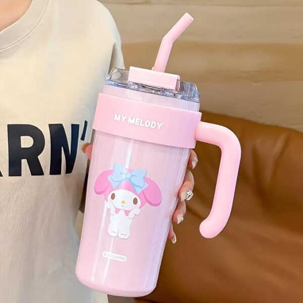 Little Station Tumbler for Gym, 860ml Stainless Steel Vacuum Insulated Cup - Leak Proof - Straw Wide MouthDouble Walled Flask hot and Cold Tumbler for Office, Sport, Travel, Home (White) - Image 20