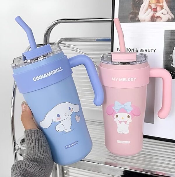 Little Station Tumbler for Gym, 860ml Stainless Steel Vacuum Insulated Cup - Leak Proof - Straw Wide MouthDouble Walled Flask hot and Cold Tumbler for Office, Sport, Travel, Home (White) - Image 17