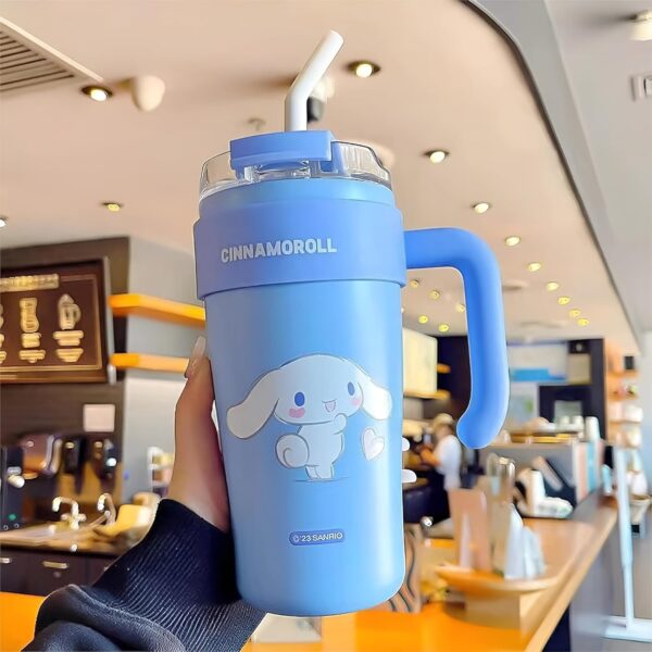 Little Station Tumbler for Gym, 860ml Stainless Steel Vacuum Insulated Cup - Leak Proof - Straw Wide MouthDouble Walled Flask hot and Cold Tumbler for Office, Sport, Travel, Home (White) - Image 18