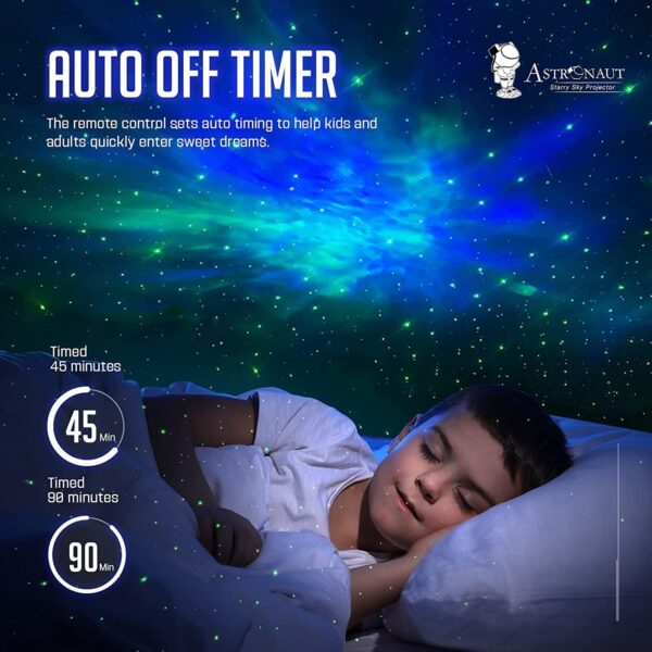 Astronaut Galaxy Projector with Remote Control - 360° Adjustable Timer Kids Astronaut Nebula Night Light, for Gifts,Baby Adults Bedroom, Gaming Room, Home and Party (Corded Electric) - Image 6