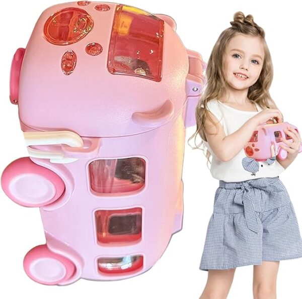 Bus Water Bottle With Strap For Kids | Cute Drinking Jug with Wheels Leakproof, 500 ML | Portable Drinking Bottle for Kids Girls & Boys School Supplies White Color - Image 7
