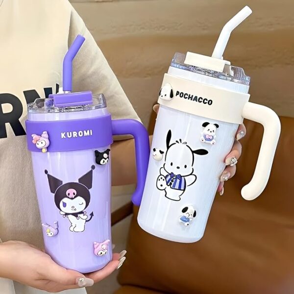 Little Station Tumbler for Gym, 860ml Stainless Steel Vacuum Insulated Cup - Leak Proof - Straw Wide MouthDouble Walled Flask hot and Cold Tumbler for Office, Sport, Travel, Home (White) - Image 10
