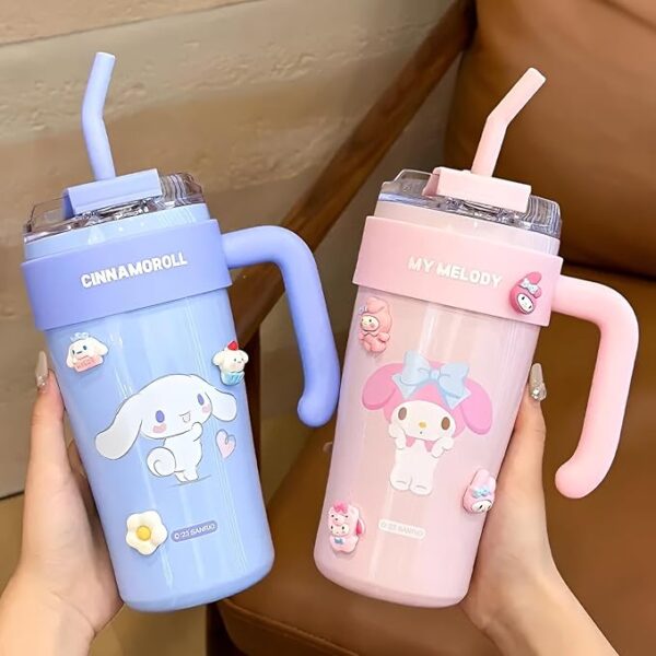 Little Station Tumbler for Gym, 860ml Stainless Steel Vacuum Insulated Cup - Leak Proof - Straw Wide MouthDouble Walled Flask hot and Cold Tumbler for Office, Sport, Travel, Home (White) - Image 4