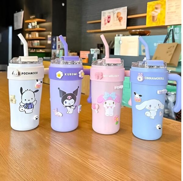Little Station Tumbler for Gym, 860ml Stainless Steel Vacuum Insulated Cup - Leak Proof - Straw Wide MouthDouble Walled Flask hot and Cold Tumbler for Office, Sport, Travel, Home (White)