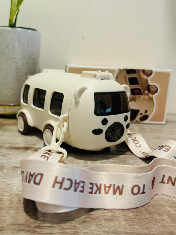 adbde394-03b2-415e-93e3-f673ad064eb9 Bus Water Bottle With Strap For Kids | Cute Drinking Jug with Wheels Leakproof, 500 ML | Portable Drinking Bottle for Kids Girls & Boys School Supplies White Color