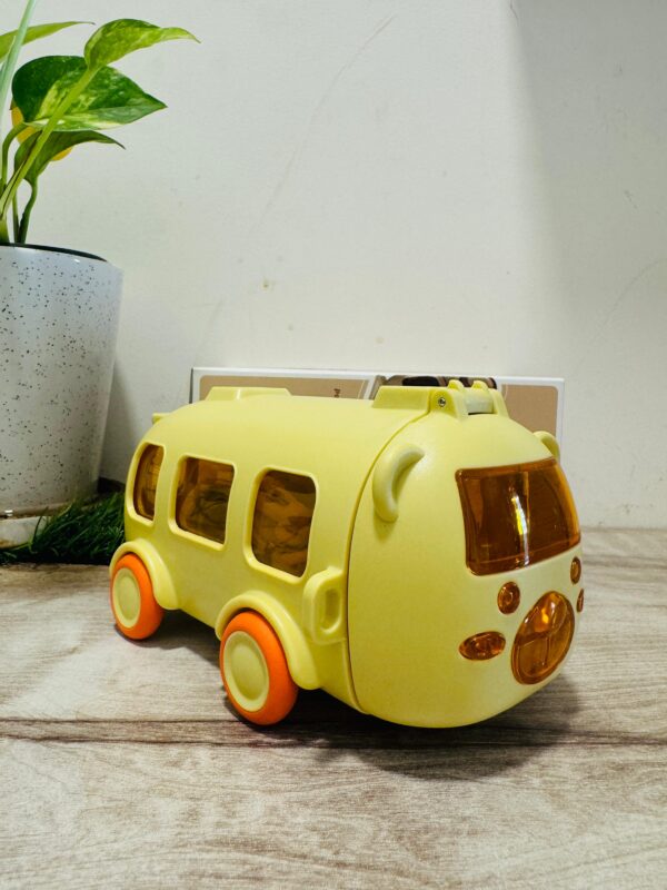 Bus Water Bottle With Strap For Kids | Cute Drinking Jug with Wheels Leakproof, 500 ML | Portable Drinking Bottle for Kids Girls & Boys School Supplies White Color - Image 13