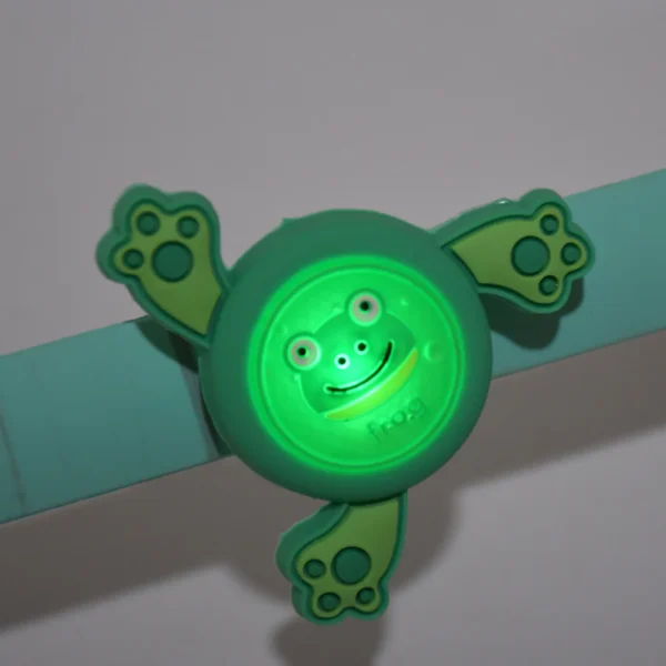 LED Light Kids Band Spinning Toy Boy Girl Spinning Slap Band Cartoon Bracelet Wrist Band with LED Light Up, Great Birthday Gift | Toys for Kids | Return Gift for Kids (Mix Design / 2 Pc) - Image 4