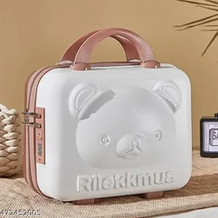 Water Proof Cosmetic Makeup Travel Case, Color Suitcase 14 inch Cute Mini Makeup Box Password Travel Hand Gift Box line Storage Box