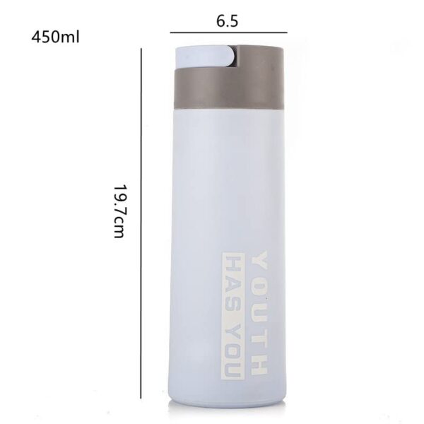 Youth HAS You Glass Water Bottle with Carry Handle Built into Lid and Double Layer Plastic Sleeve - 450ml – BPA Free – Eco Friendly and Reusable – Leak Proof Design – Multi Colour (1) - Image 5