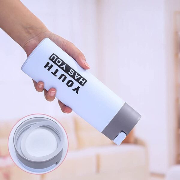 Youth HAS You Glass Water Bottle with Carry Handle Built into Lid and Double Layer Plastic Sleeve - 450ml – BPA Free – Eco Friendly and Reusable – Leak Proof Design – Multi Colour (1) - Image 2