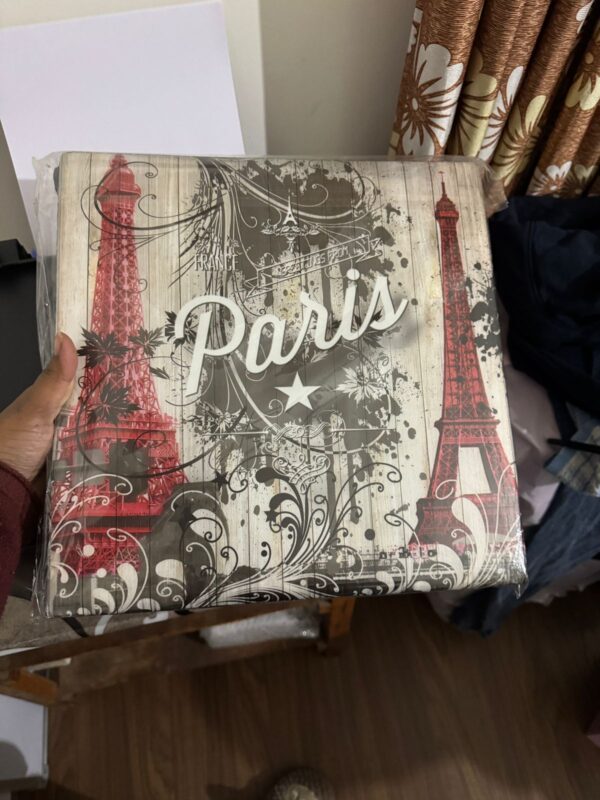 Little Station Vintage Paris Storage Box, Decorative Container with Eiffel Tower Design, White and Black - Image 9