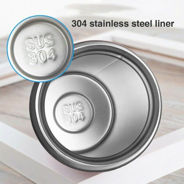 Little Station Coffee Mug with Lid Double Wall Stainless-Steel Tea Coffee Mug Tumbler with Flip Lid Hot and Cold for 6 Hours, 350ml (Black) - Image 2