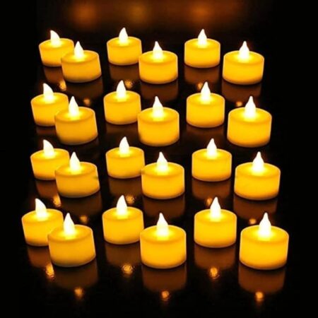 LED Candles for Home Decoration - 4 Pcs Electric Flameless & Smokeless LED Diya Lights, Crystal Candle for Home Decor, Diwali Festivals Decoration,Christmas,New Year, Festive